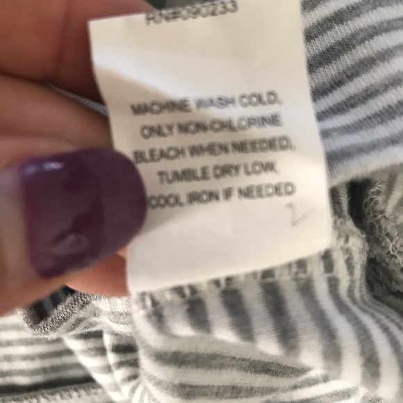 Nollie Gray White Striped Long Sleeve Top Small - Picture 5 of 5